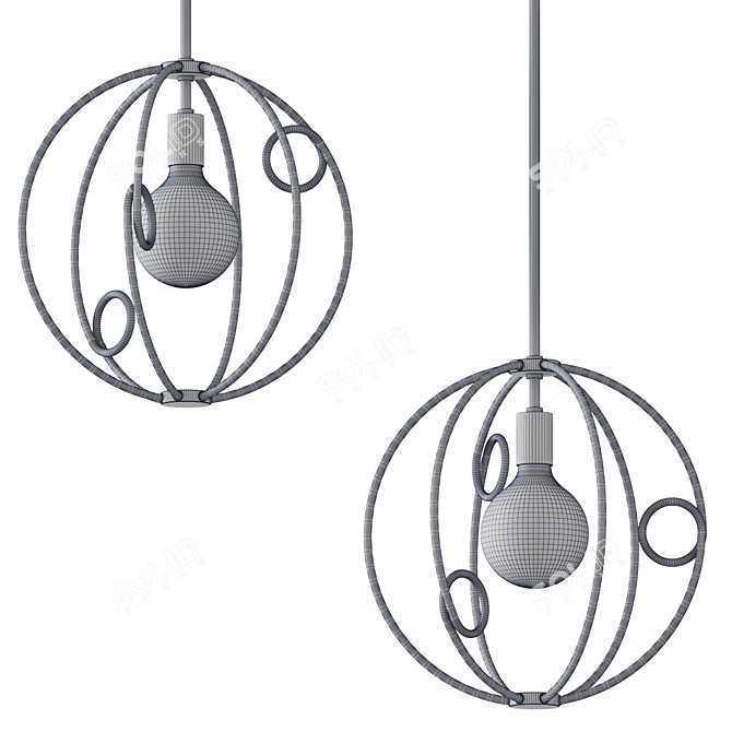 Luxurious Crystal Pendant Light 3D model image 2