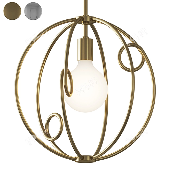 Luxurious Crystal Pendant Light 3D model image 3