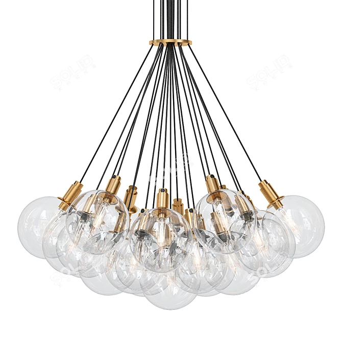 Aged Brass Chandelier, Gambit Collection 3D model image 1