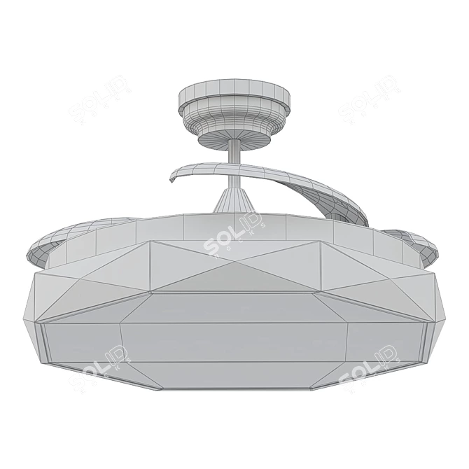 Sleek Remote Control Ceiling Fan 3D model image 2