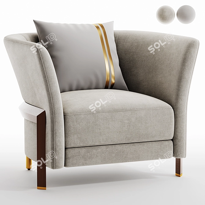 Sleek NEW COSMO Armchair, Modern 3D model image 2