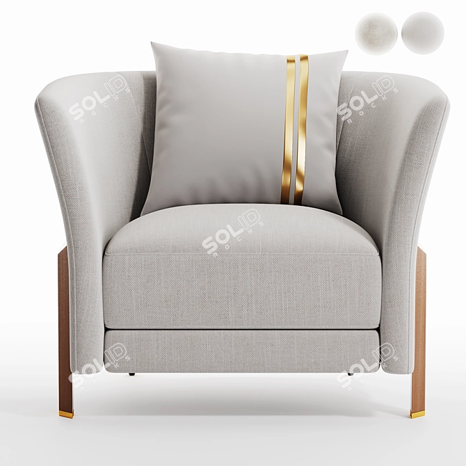 Sleek NEW COSMO Armchair, Modern 3D model image 3