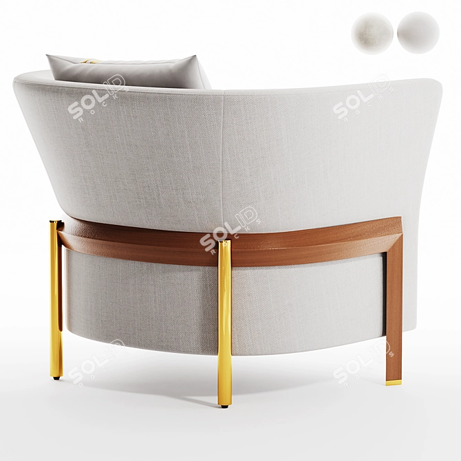 Sleek NEW COSMO Armchair, Modern 3D model image 4