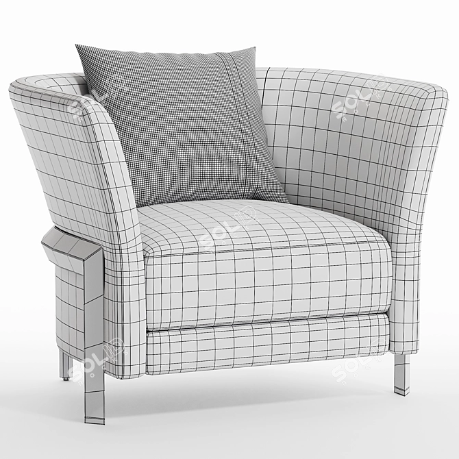 Sleek NEW COSMO Armchair, Modern 3D model image 6