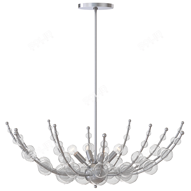 Luxurious Abberton Polished Nickel Chandelier 3D model image 1