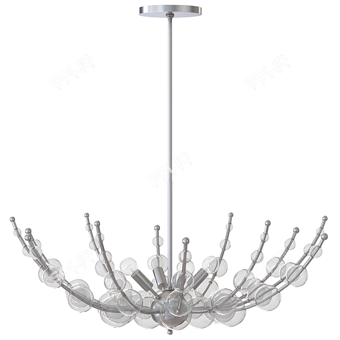 Luxurious Abberton Polished Nickel Chandelier 3D model image 2