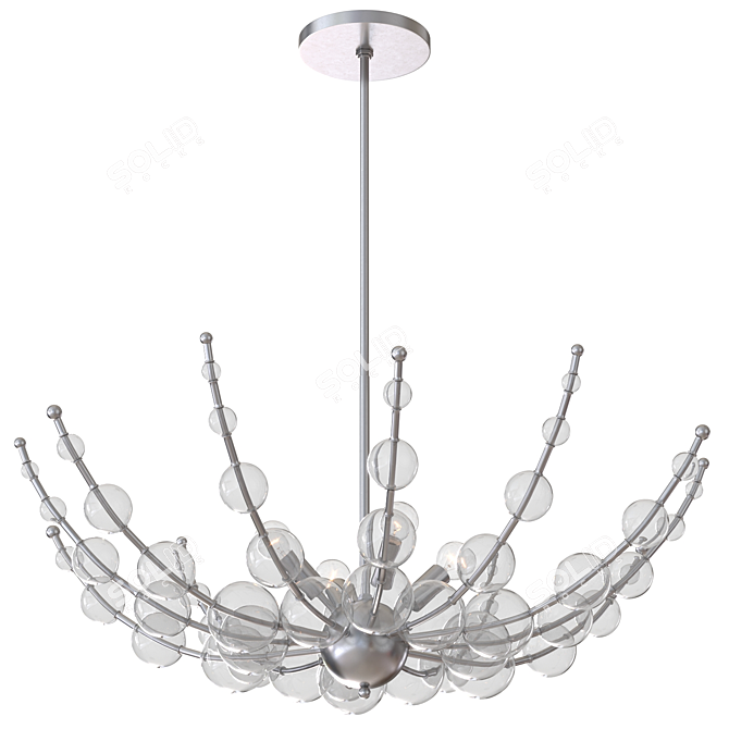 Luxurious Abberton Polished Nickel Chandelier 3D model image 3