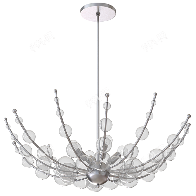 Luxurious Abberton Polished Nickel Chandelier 3D model image 4