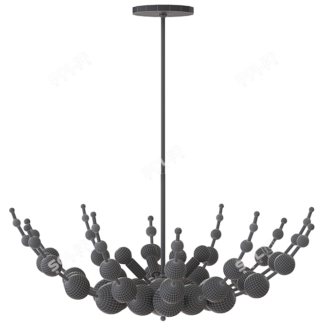 Luxurious Abberton Polished Nickel Chandelier 3D model image 5