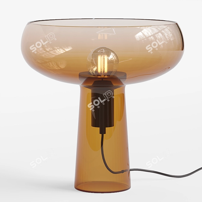 Amber Glass Bella Table Lamp 3D model image 1