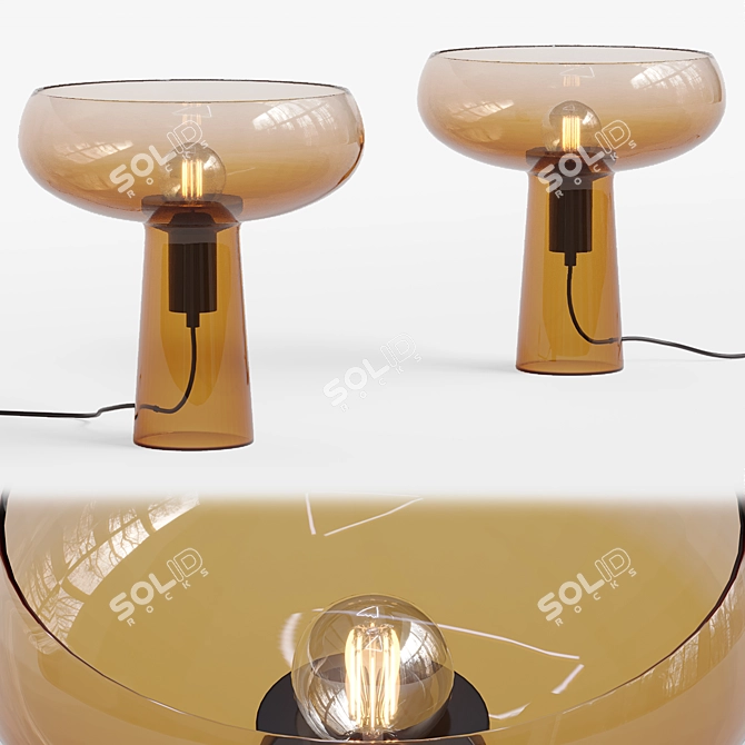 Amber Glass Bella Table Lamp 3D model image 2