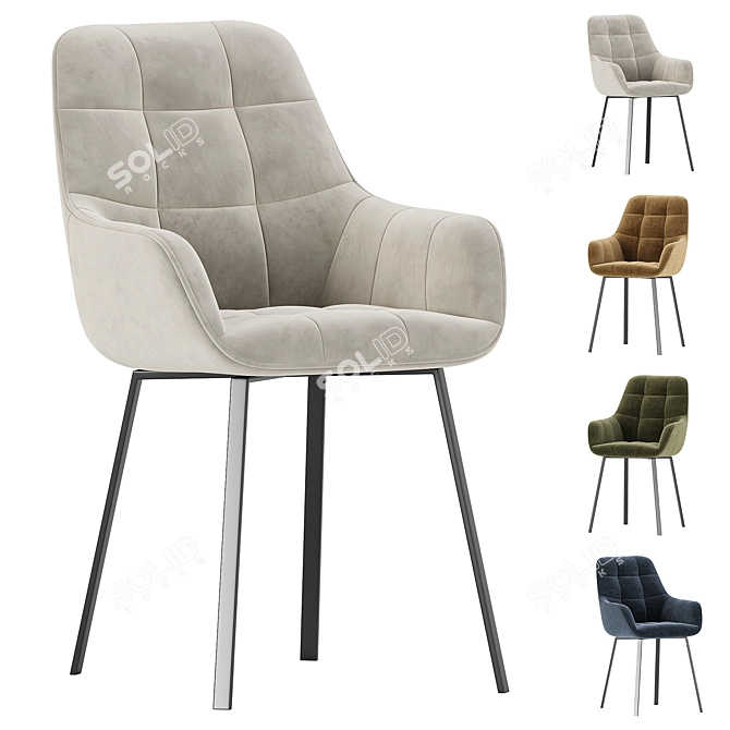  Kelmi Beige Woodville Chair 3D model image 1