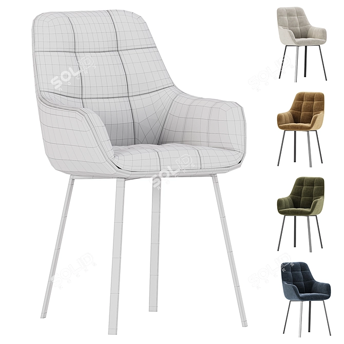  Kelmi Beige Woodville Chair 3D model image 6