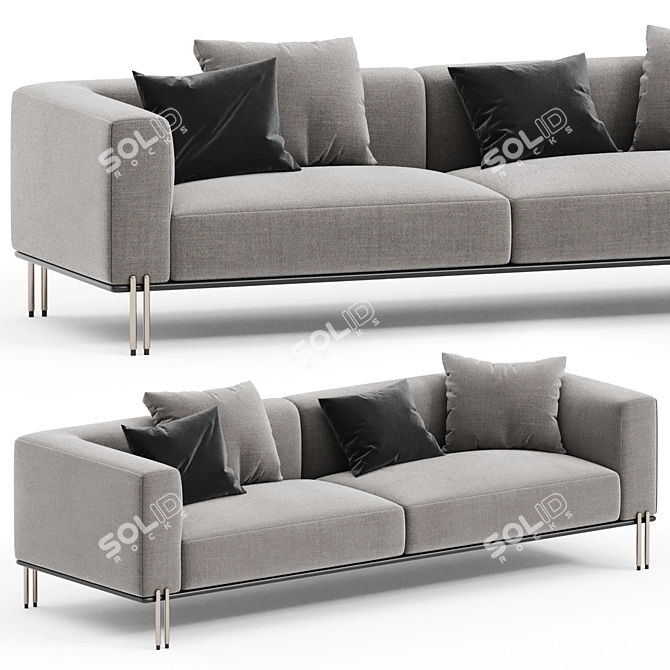 Elegant Paolo Castelli Soft Ratio Sofa 3D model image 1