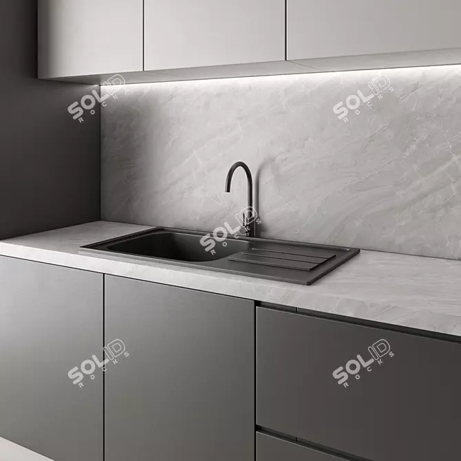 Modern Kitchen 3D Model Set 3D model image 3