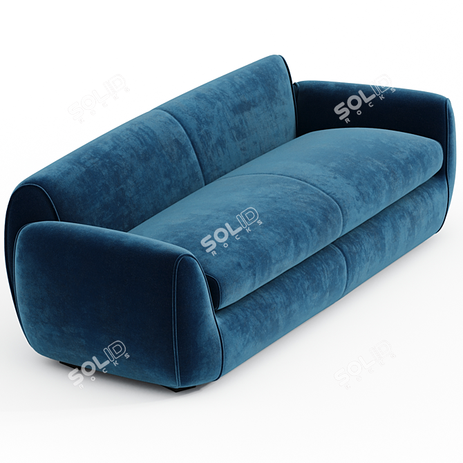 Luxurious Velvet Sofa with Removable Cover 3D model image 2