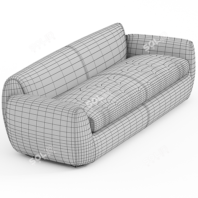 Luxurious Velvet Sofa with Removable Cover 3D model image 3