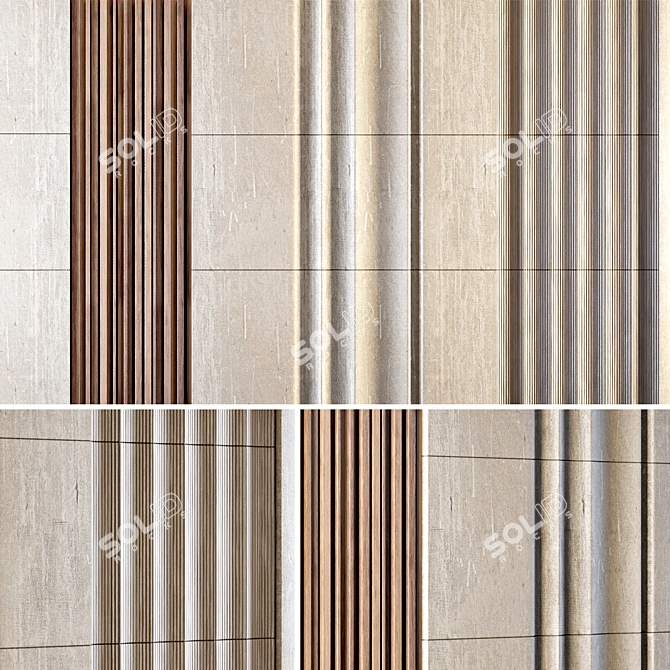 Elegant Decorative Wall Panel 3D model image 1