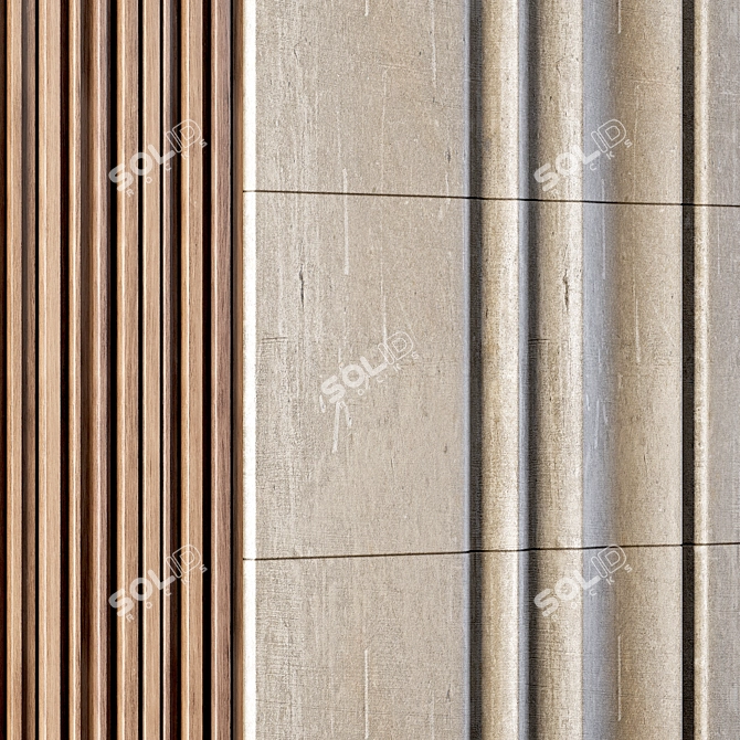 Elegant Decorative Wall Panel 3D model image 2
