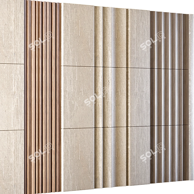 Elegant Decorative Wall Panel 3D model image 4