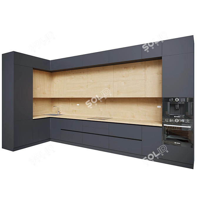 Modern Kitchen Model 3D model image 1