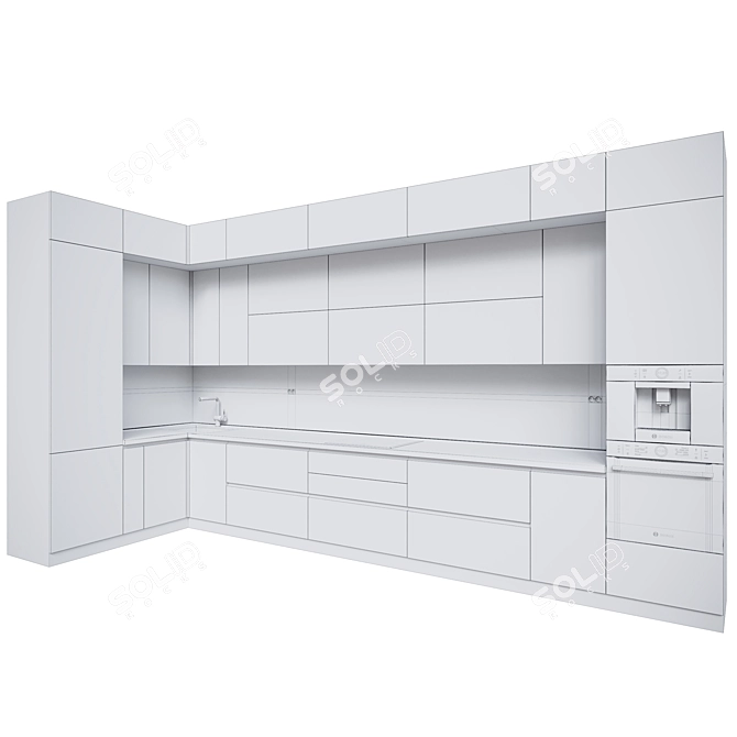 Modern Kitchen Model 3D model image 3