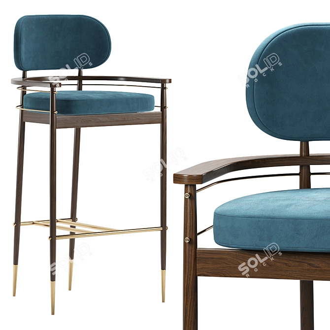 Sleek Modern Bar Chair Design 3D model image 1