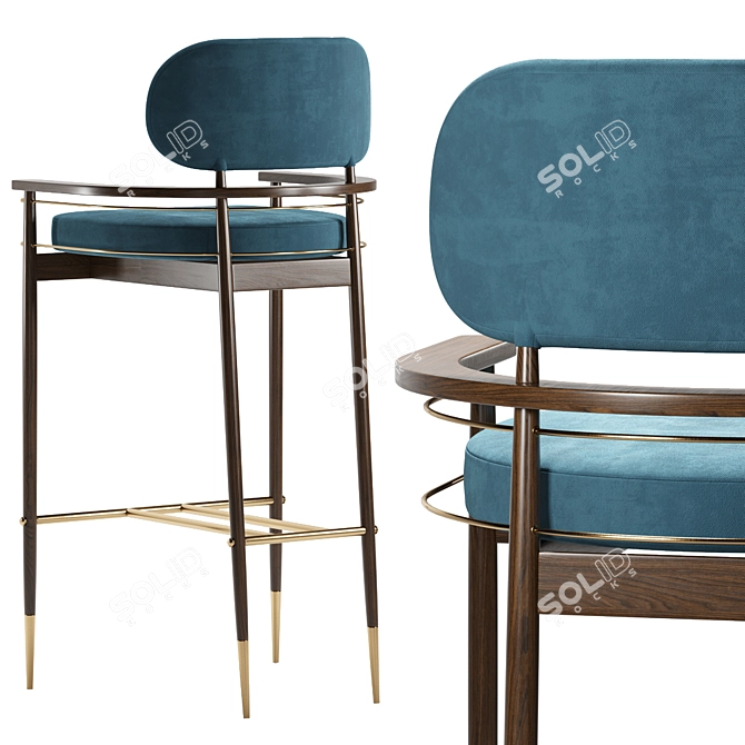 Sleek Modern Bar Chair Design 3D model image 2