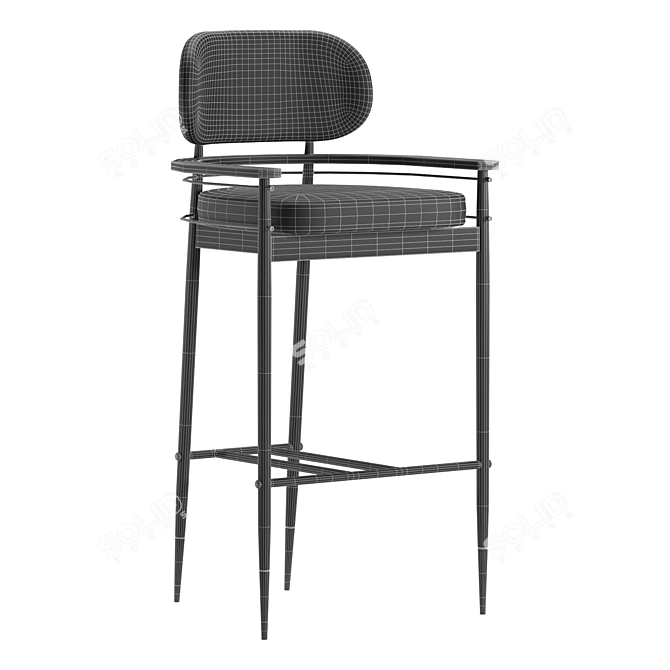 Sleek Modern Bar Chair Design 3D model image 3