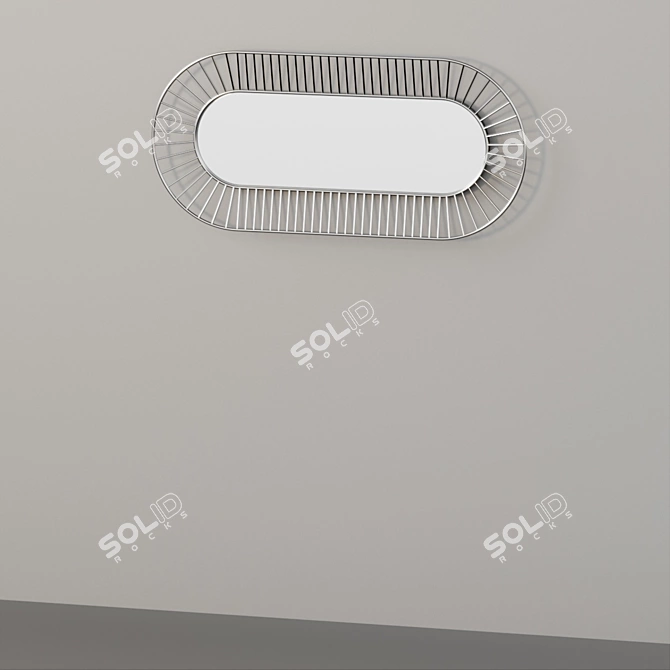 Art Deco Brass Hanging Mirror 3D model image 4