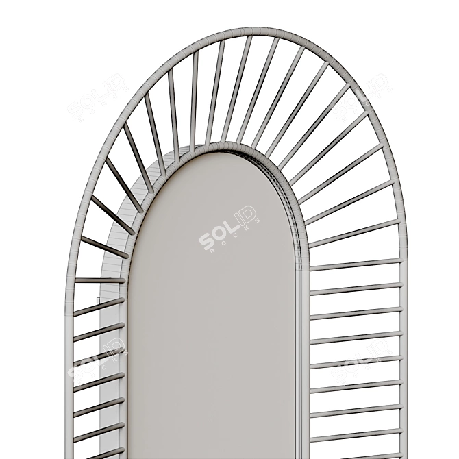 Art Deco Brass Hanging Mirror 3D model image 6
