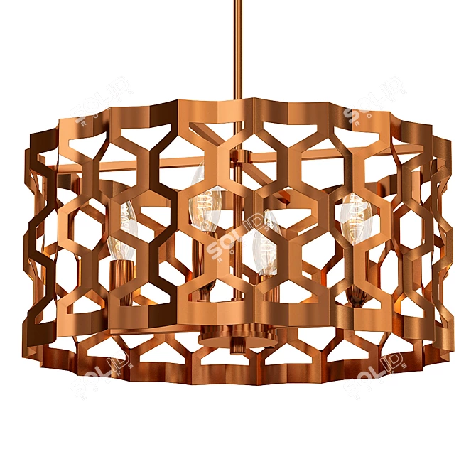 Golden Honeycomb Convertible Ceiling Light 3D model image 1