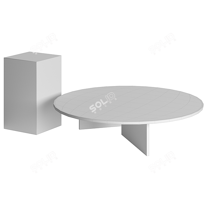 Sleek Marble Side Tables Duo 3D model image 2