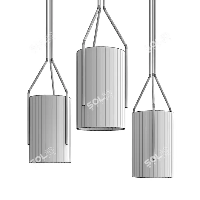 Elegant Arborescence Pendant Light 3D model image 3