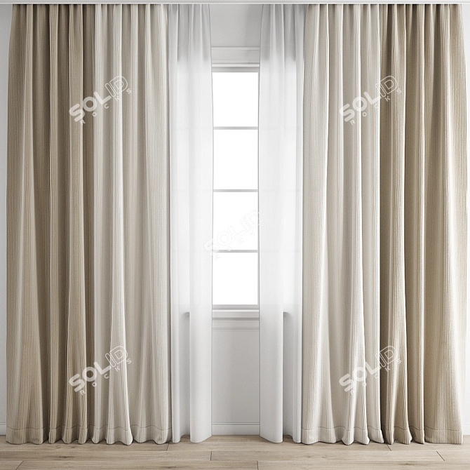 Polygonal Curtain 3D Model Kit 3D model image 1