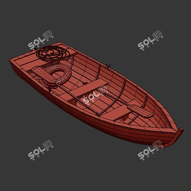 Vintage Boat (Low Poly+PBR) 3D model image 5