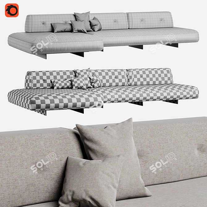 Modern Sand Sofa Comfort Concept 3D model image 5