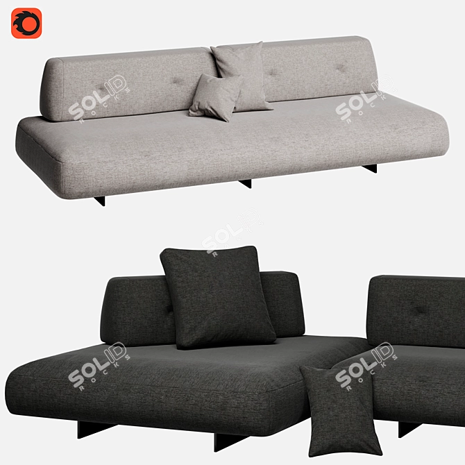 Modern Sand Sofa Comfort Concept 3D model image 6