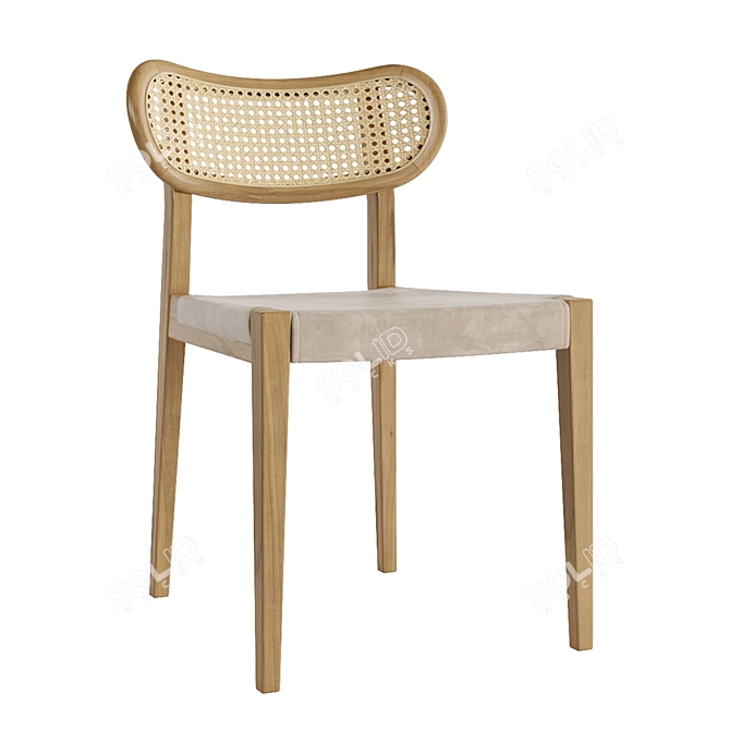 Elegant Colin Dining Chair 3D model image 1