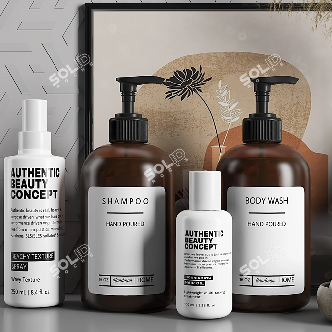 Modern Bathroom Accessories Set Pack 3D model image 5