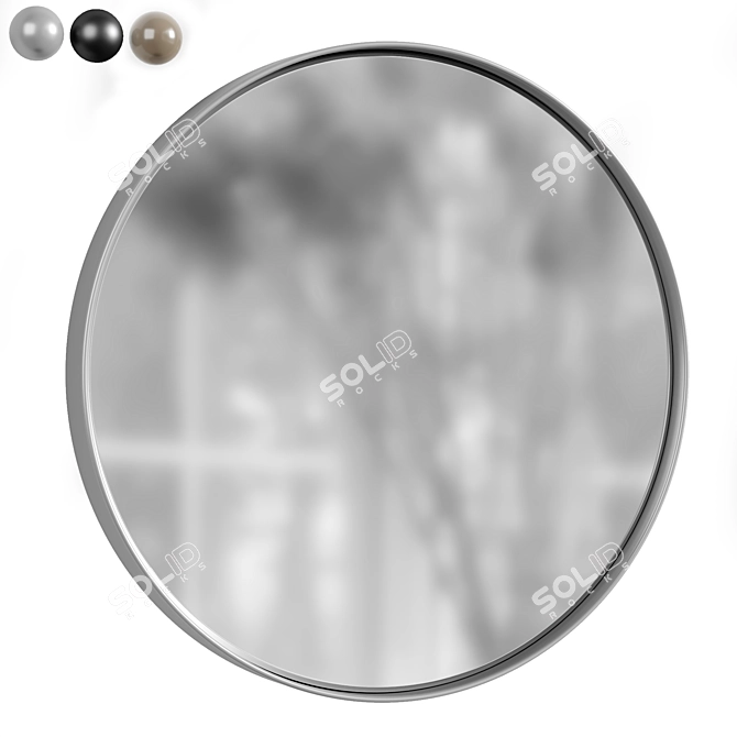 Minimalist Round Rim Accent Mirror 3D model image 1