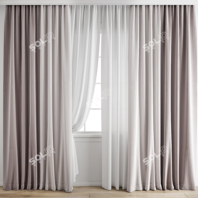 Polygonal Curtain Model Set 3D model image 1