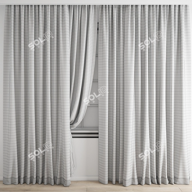 Polygonal Curtain Model Set 3D model image 3