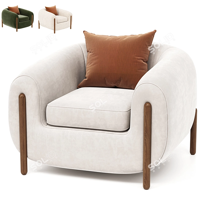 Modern Minimalist Lyla Armchair 2014 3D model image 1