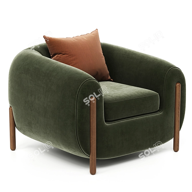 Modern Minimalist Lyla Armchair 2014 3D model image 2