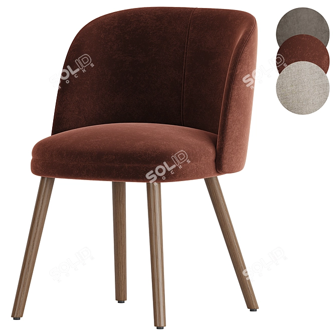 Sleek Modern Dining Chair Gray 3D model image 2