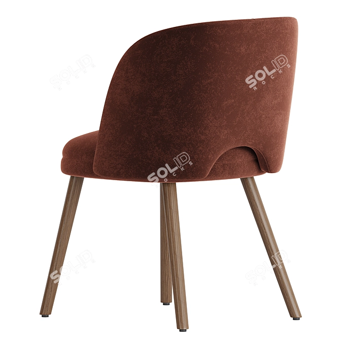 Sleek Modern Dining Chair Gray 3D model image 4