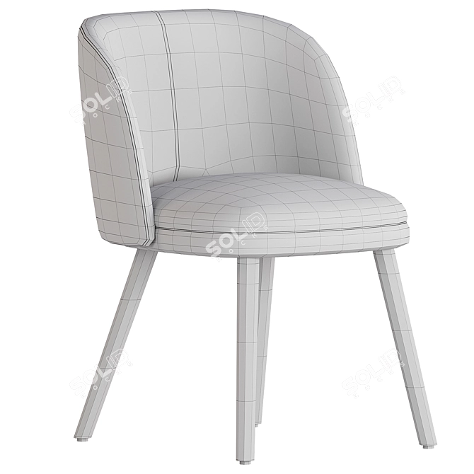 Sleek Modern Dining Chair Gray 3D model image 5