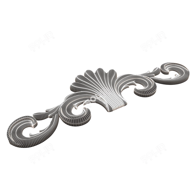 Elegance Carved Plaster Molding Decoration 3D model image 6