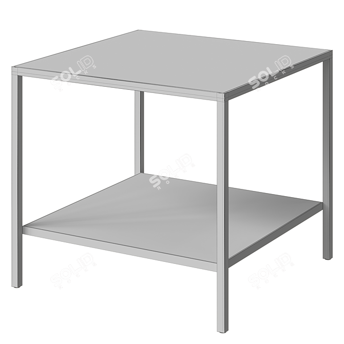 Elegant White Gold End Table 3D model image 2